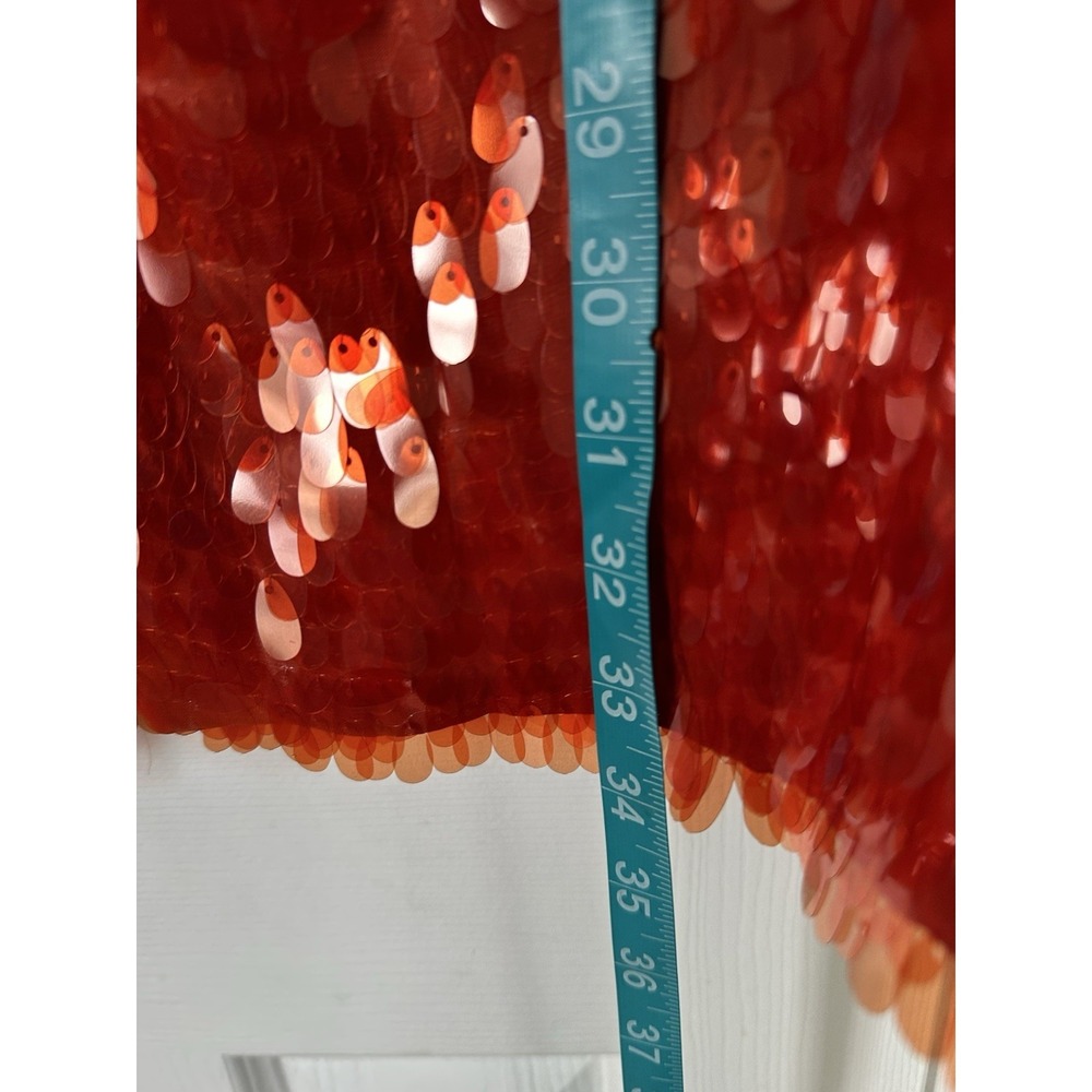 Zara Woman Midi Chunky Sequin Skirt Orange Rare Size XL - Picture 6 of 9